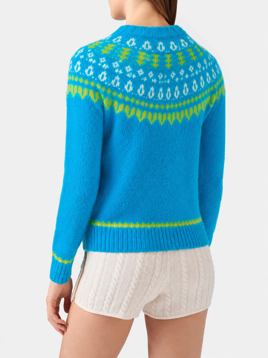 Maglione New Queen Nordic Soft con fantasia jacquard azzurro