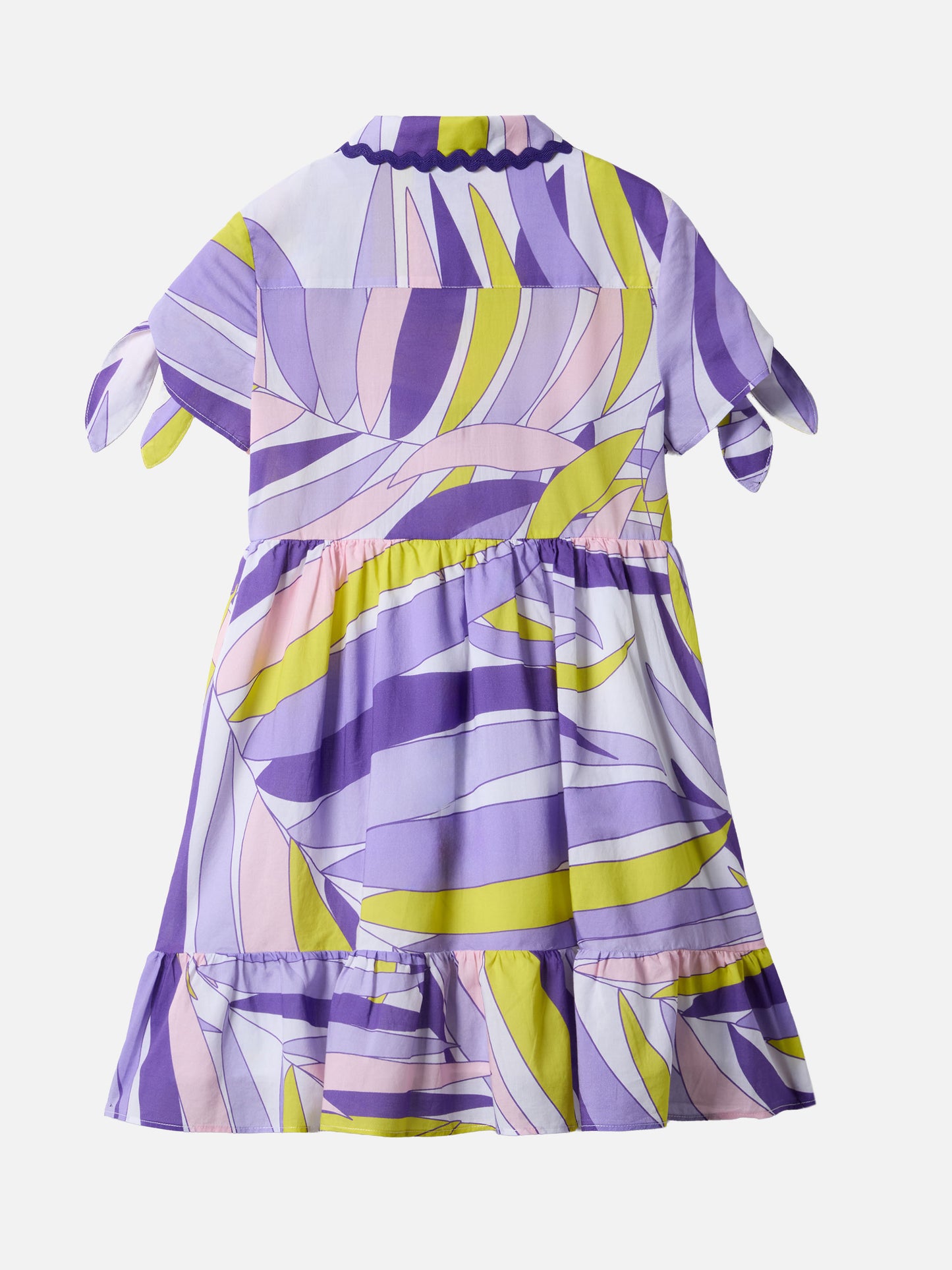 Cotton dress Queenie with palm print