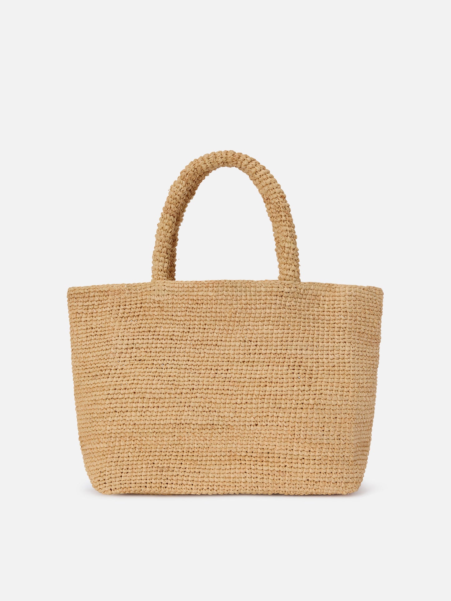 Mittelgroße Strandtasche aus Raffiabast mit Capri-Stickerei 