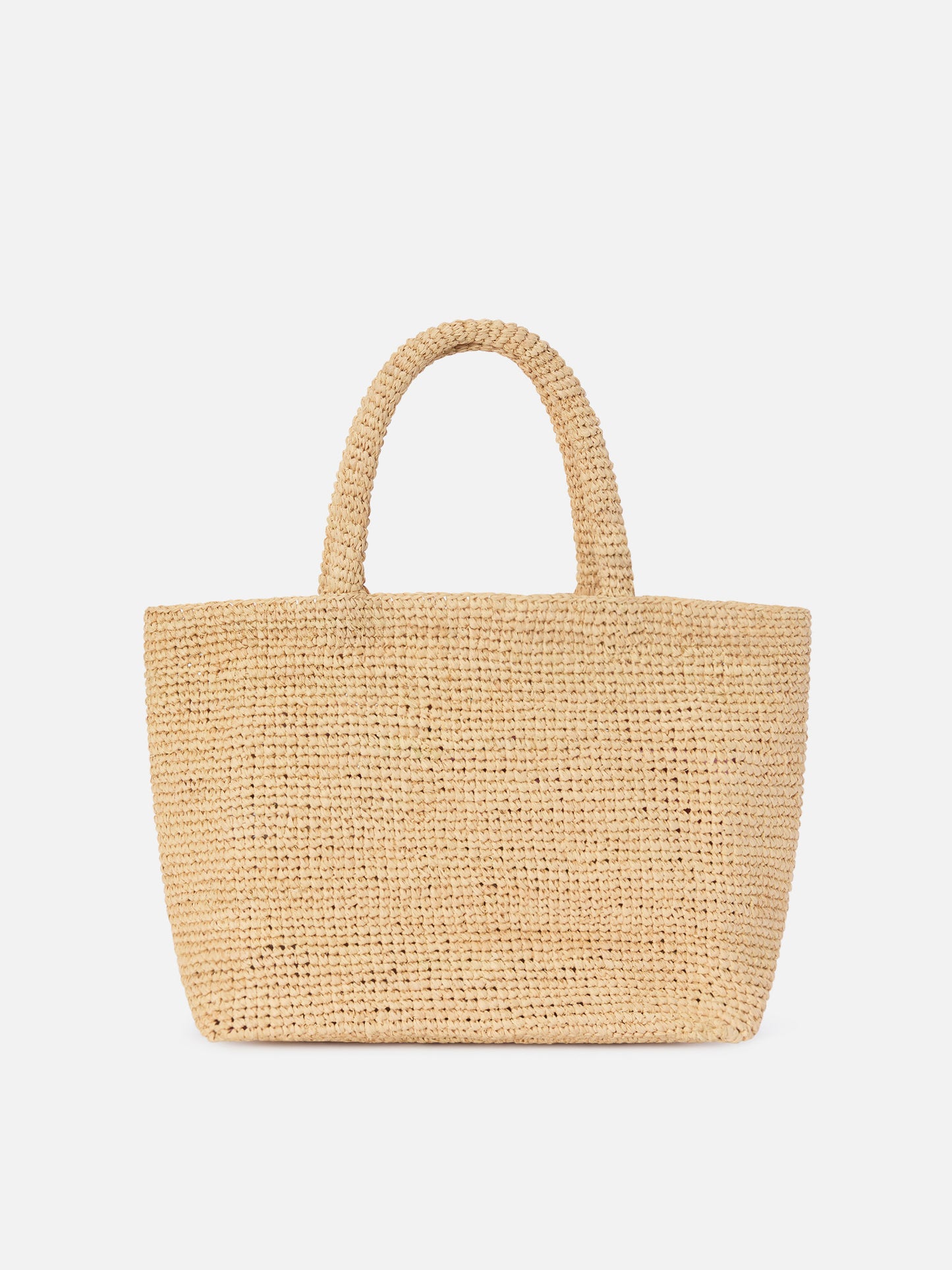 Mittelgroße Strandtasche aus Raffiabast mit Saint Tropez-Stickerei 