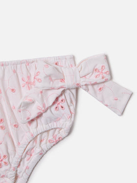 Culotte mare Rainbow in sangallo con fantasia floreale