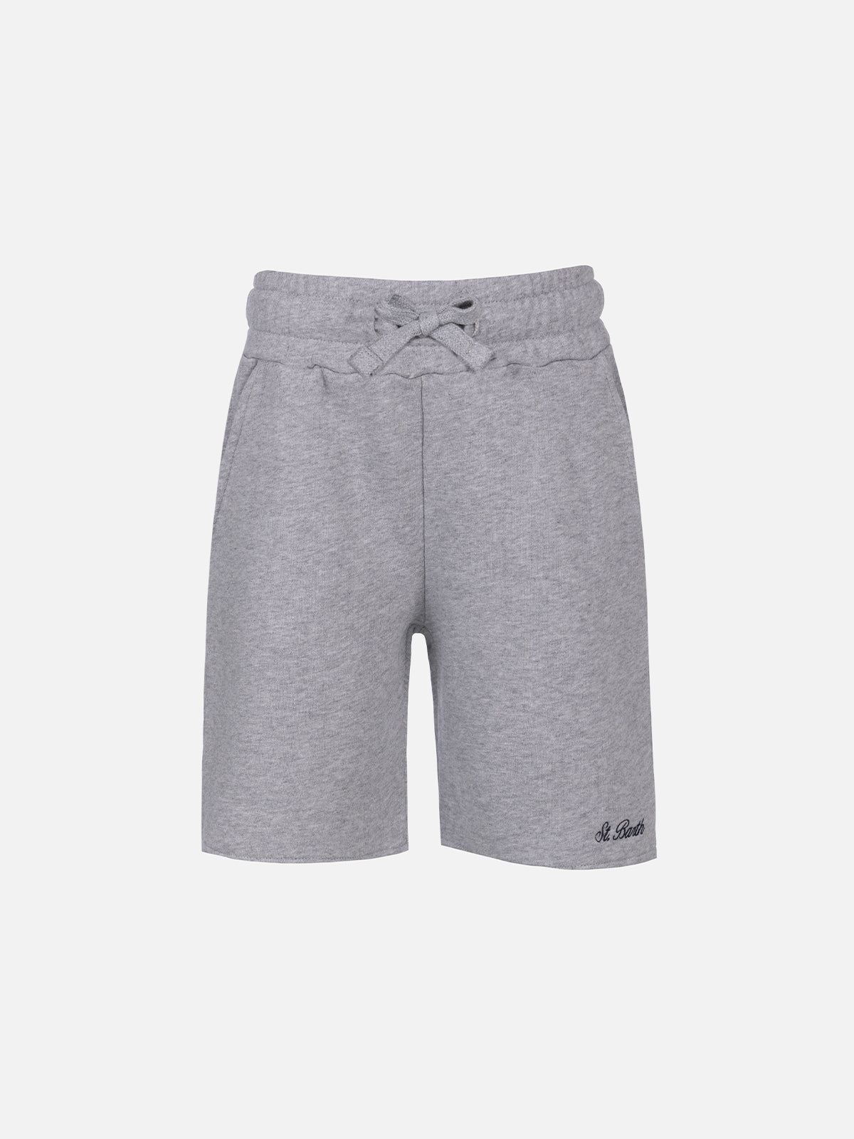 Boy grey cotton fleece bermuda shorts Randle Jr - MC2 Saint Barth