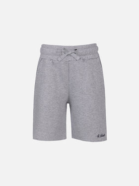 Boy grey cotton fleece bermuda shorts Randle Jr - MC2 Saint Barth