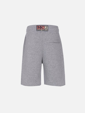 Boy grey cotton fleece bermuda shorts Randle Jr - MC2 Saint Barth