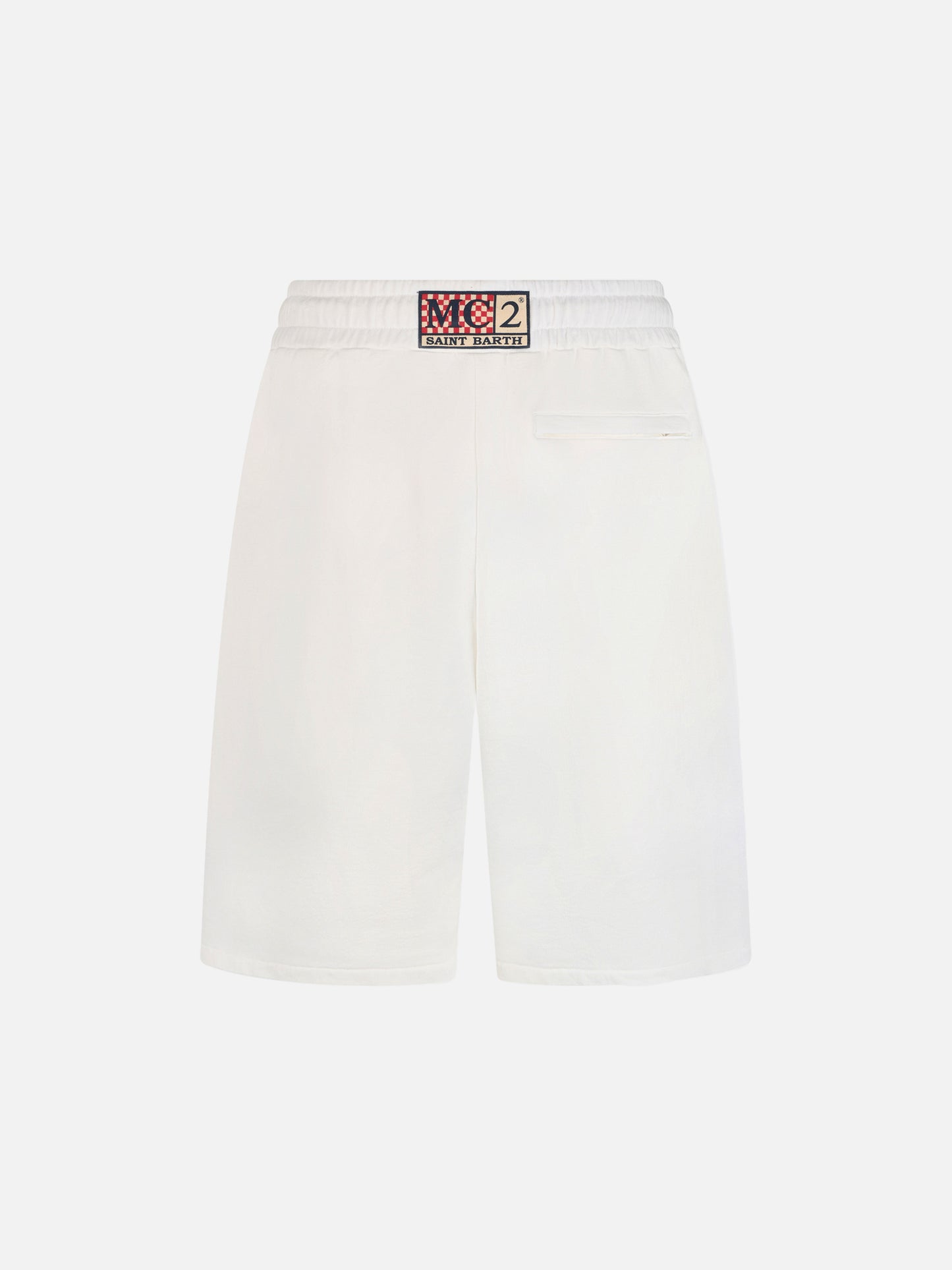 Randle white cotton fleece Bermuda shorts