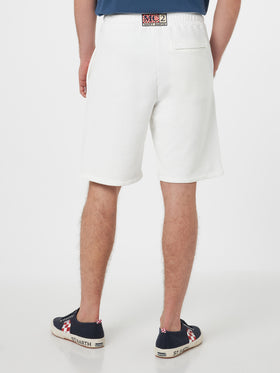 Randle white cotton fleece Bermuda shorts