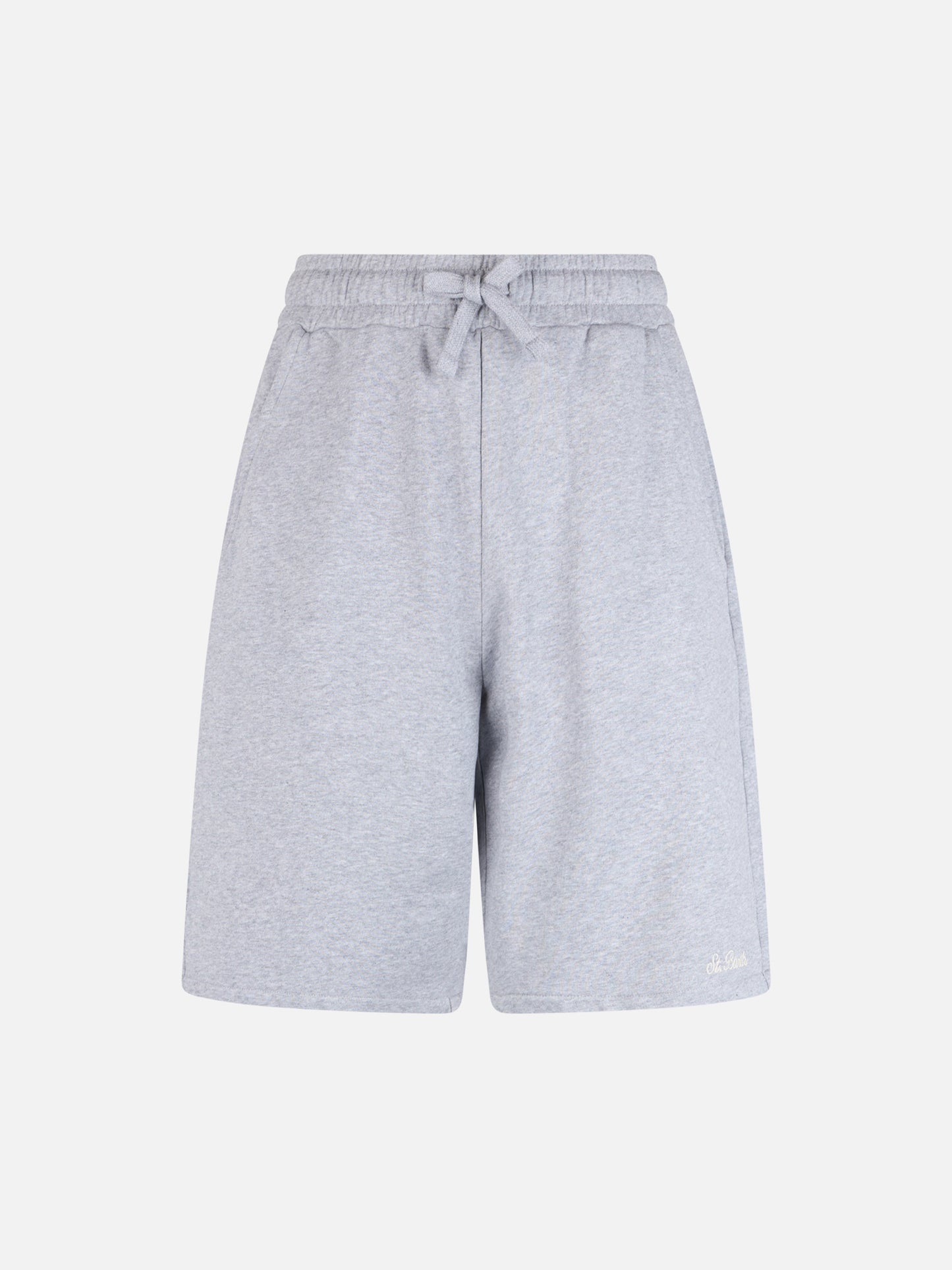 Man mélange grey cotton fleece bermuda shorts Randle - MC2 Saint Barth
