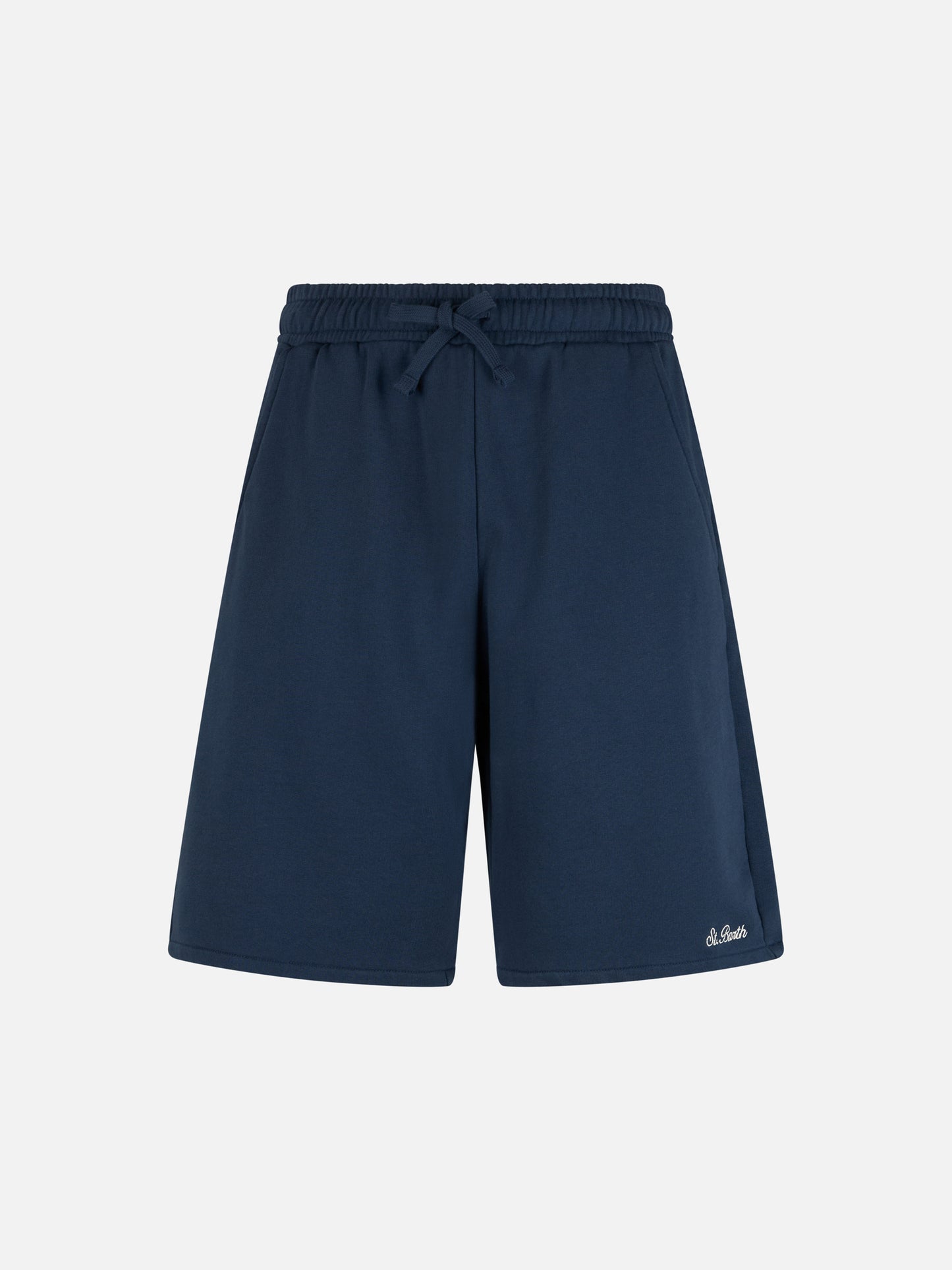 Randle navy blue cotton fleece Bermuda shorts
