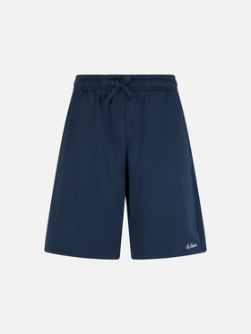 Randle navy blue cotton fleece Bermuda shorts