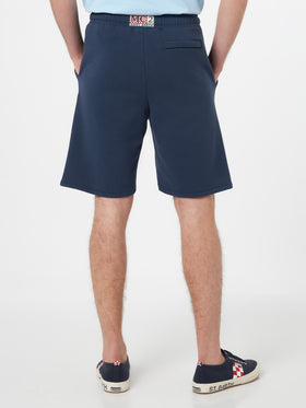 Randle navy blue cotton fleece Bermuda shorts