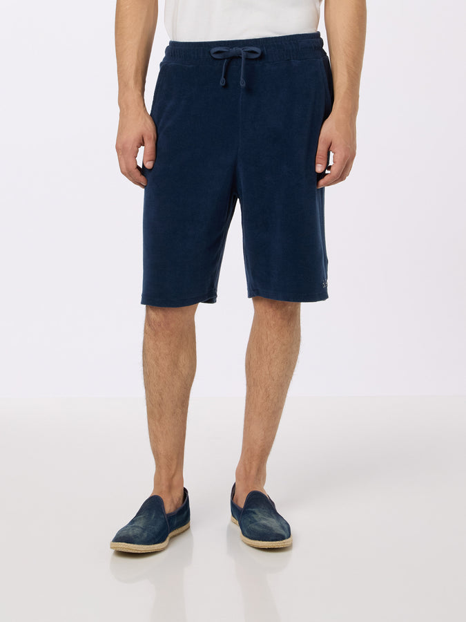 Mc2 Saint Barth Bermuda uomo in spugna blu navy Rande Sponge