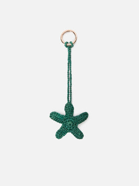 Charm da borsa a forma di stella marina in rafia