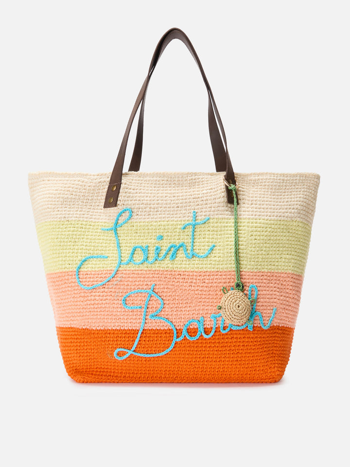 Bag Charm with turtle in raffia