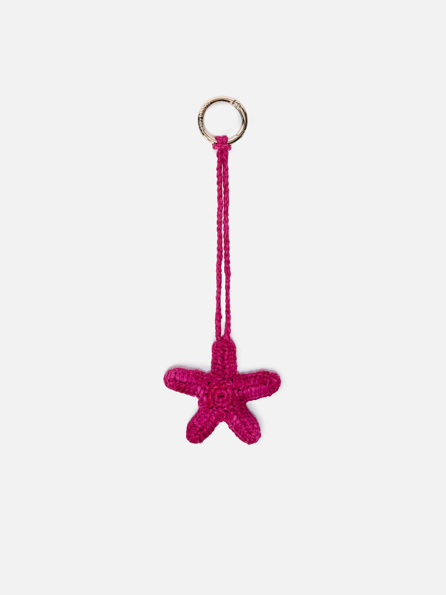 Bag Charm with mini star fish in raffia