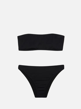 Bandeau-Bikini Rebby Sibilla mit hochgeschnittener Badehose in Schwarz
