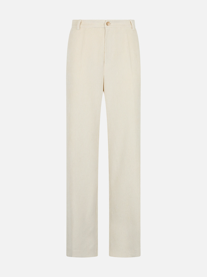 Woman beige corduroy pants Rebella