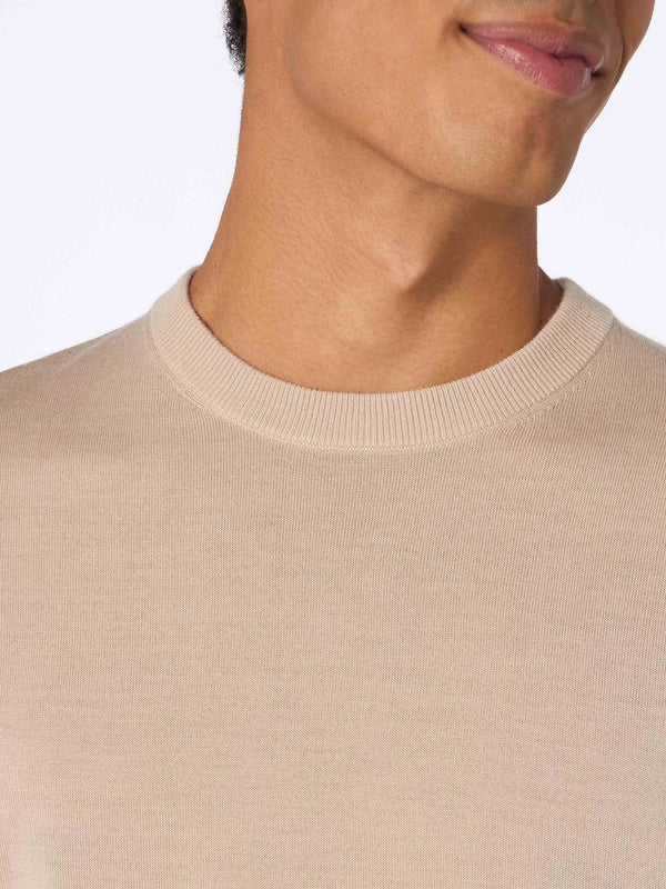 Beigefarbener Pullover aus Merinowolle von Man Regent