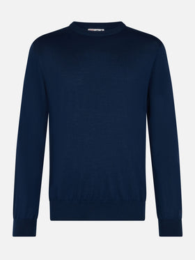 Man blue navy merino wool sweater Regent - MC2 Saint Barth