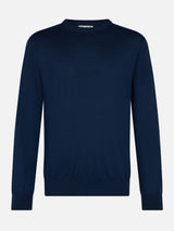 Man Regent blue navy merino wool sweater