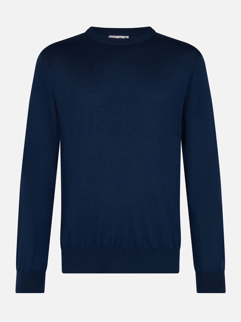 Man Regent blue navy merino wool sweater