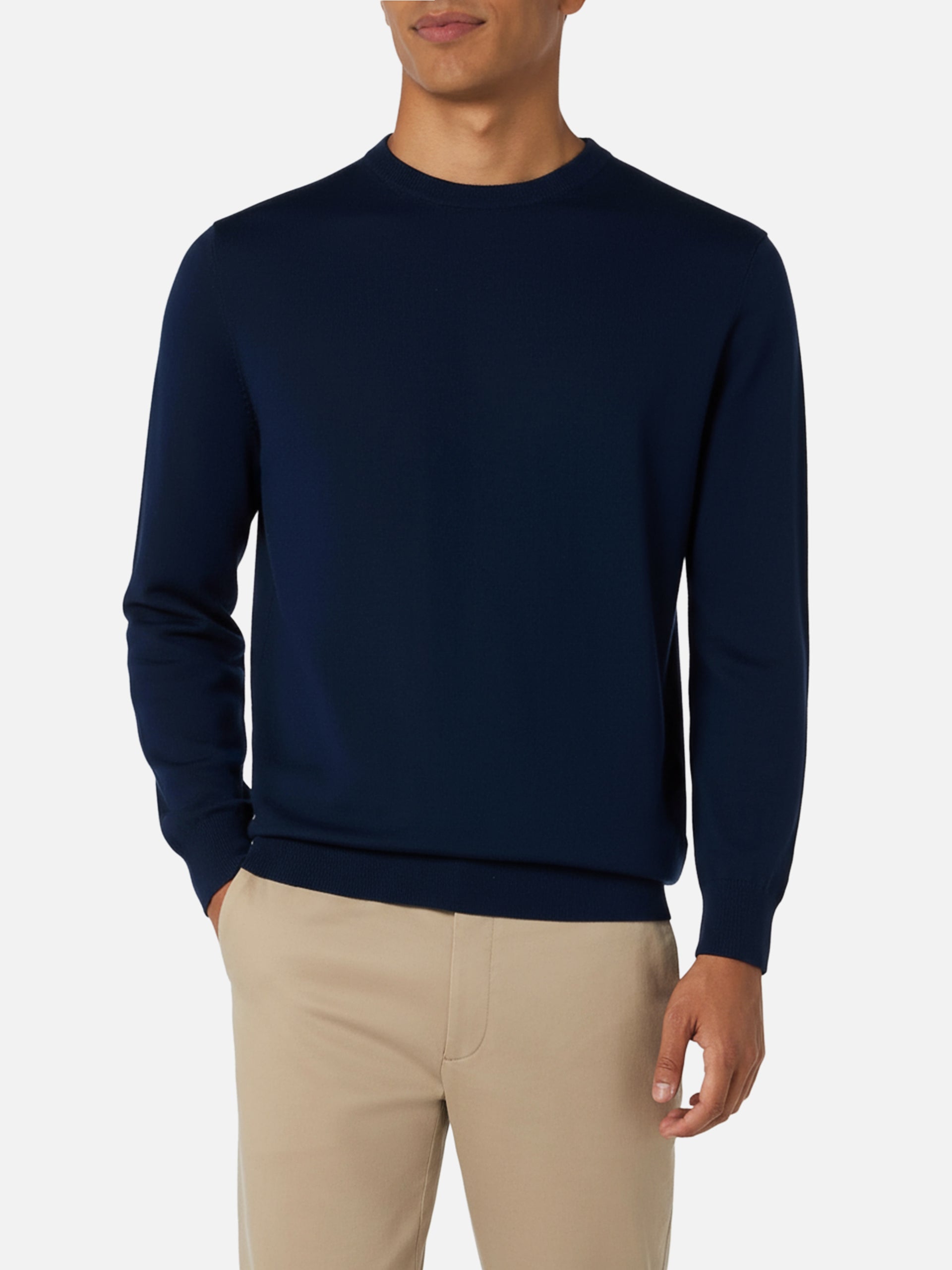 Maglione Vintage Santini In Lana Blu - Prodotto Italiano Anni '80 - Nuovo Con Etichette