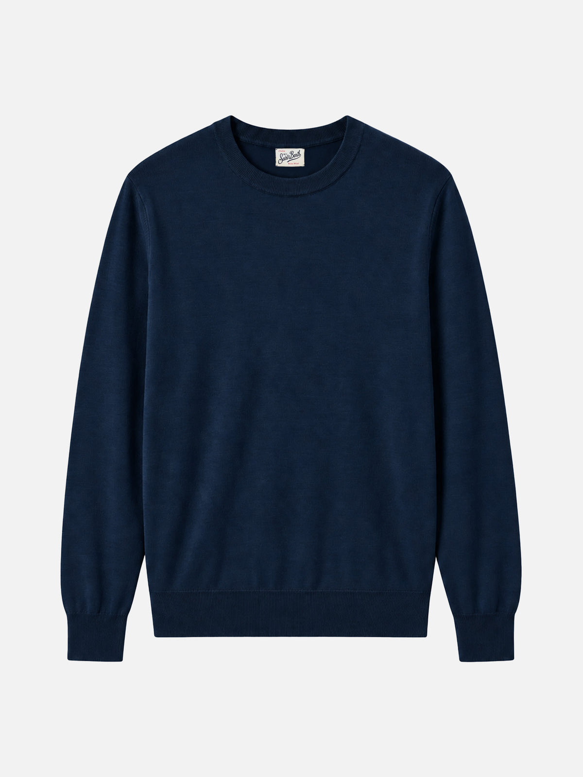 Navy blue Regent Light merino wool crewneck sweater