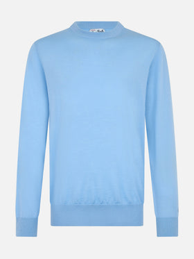 Man Regent light blue merino wool sweater - MC2 Saint Barth