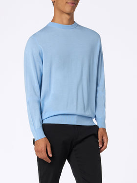 Man Regent light blue merino wool sweater - MC2 Saint Barth