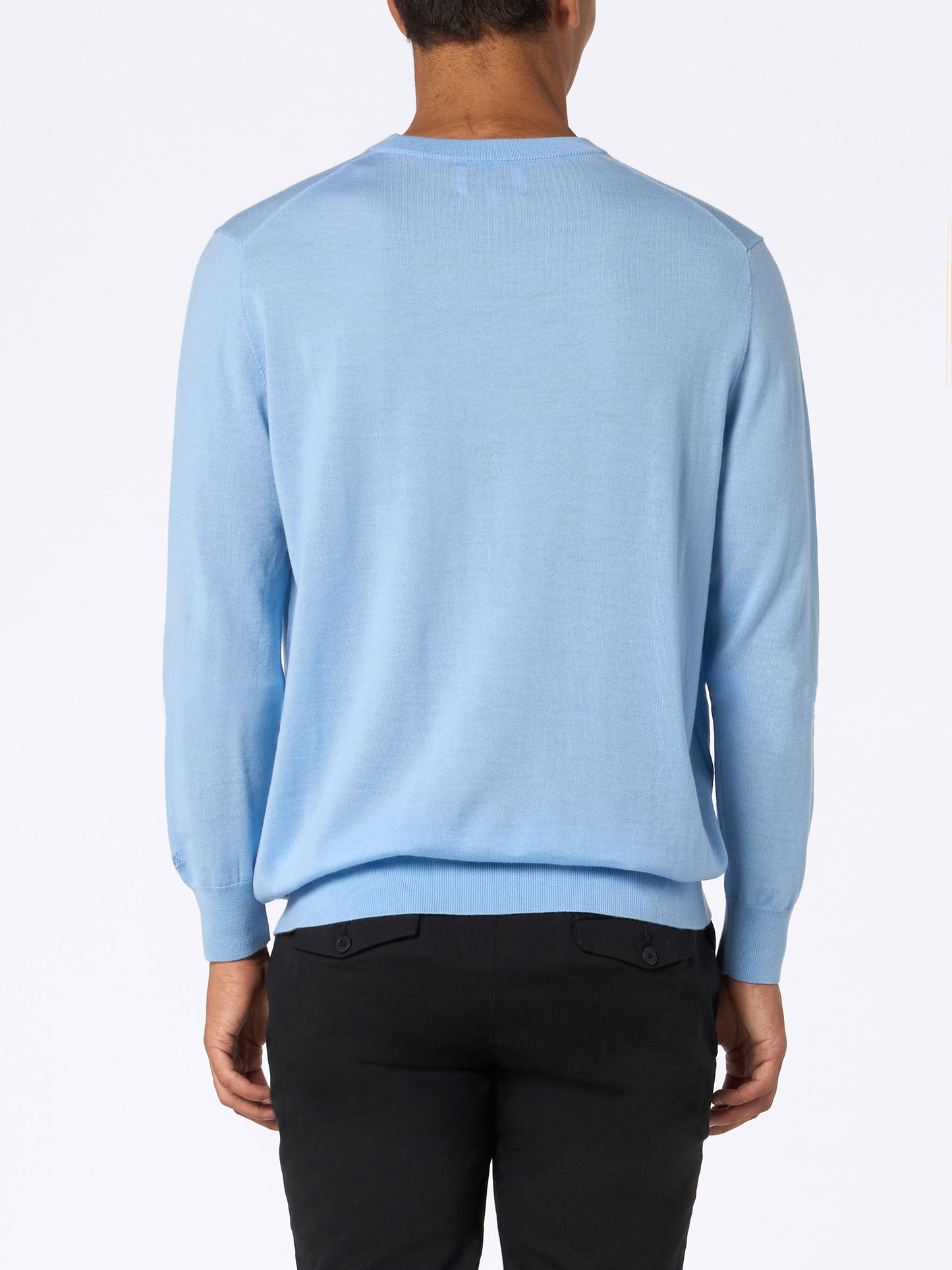 Man Regent light blue merino wool sweater - MC2 Saint Barth