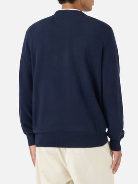 Maglione girocollo blu navy Regent in MISTO CASHMERE