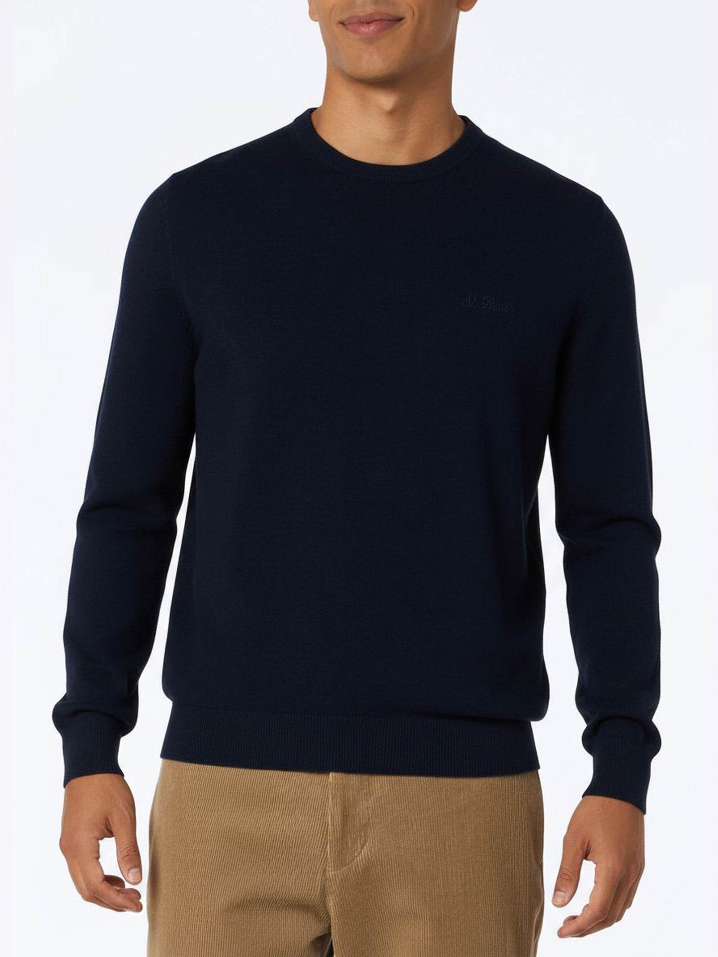 Maglione girocollo blu navy Regent in MISTO CASHMERE
