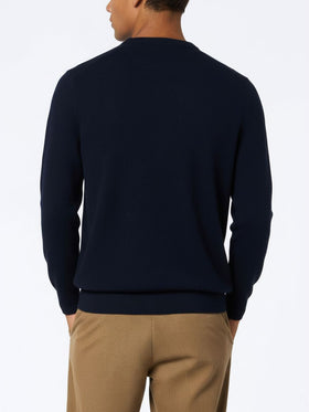 Maglione girocollo blu navy Regent in MISTO CASHMERE