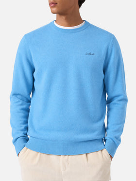 Pull col rond Regent en bleu poussiéreux BLENDED CASHMERE 