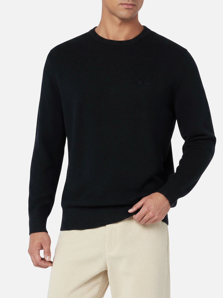 Crewneck sweater Regent in black BLENDED CASHMERE