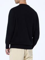 Man black blended cashmere crewneck sweater Regent