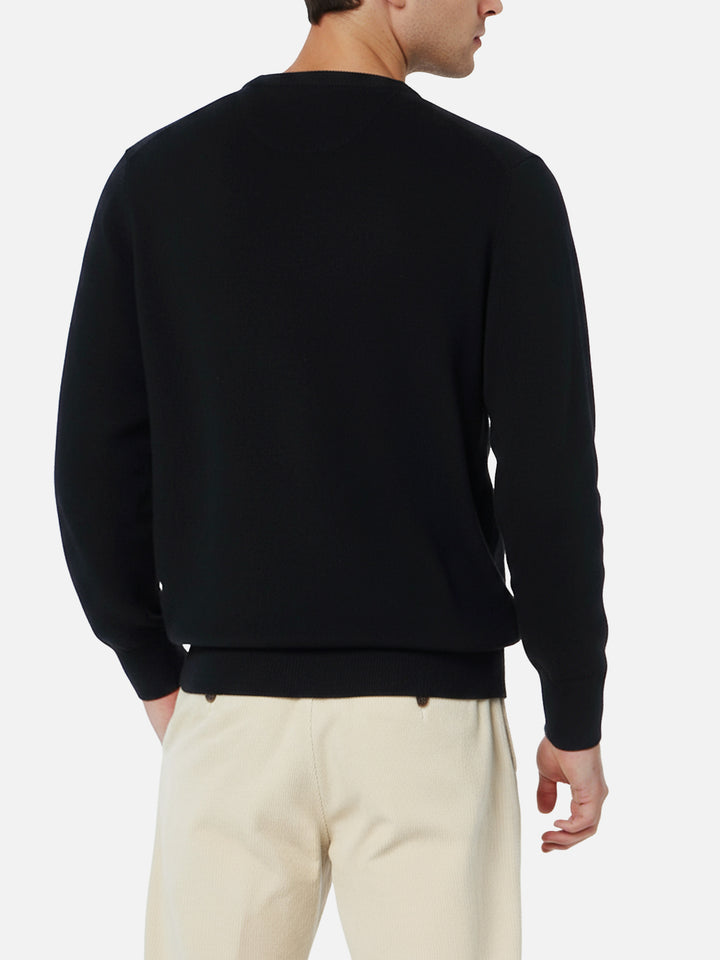 Crewneck sweater Regent in black BLENDED CASHMERE