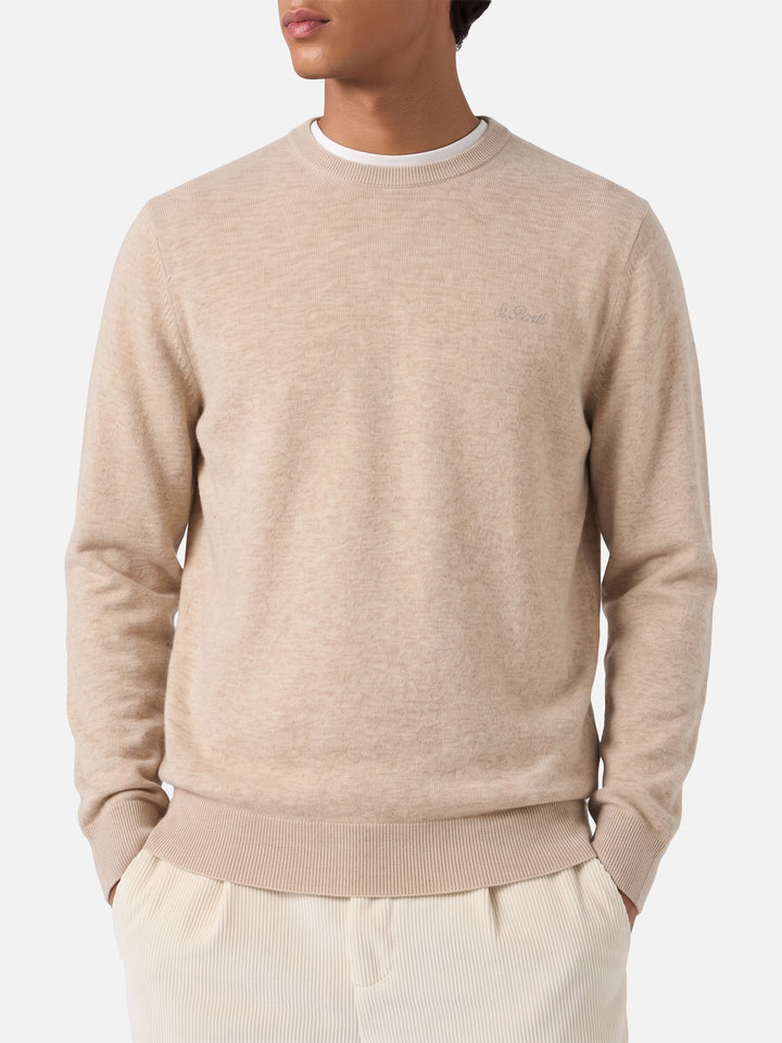 Maglione Regent beige con profilo tartan