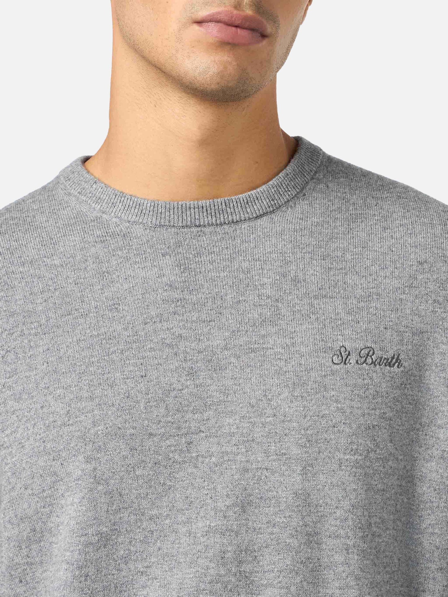 Maglione girocollo Regent in MISTO CASHMERE grigio mélange