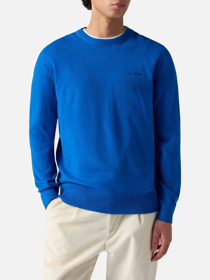 Maglione girocollo Regent in MISTO CASHMERE bluette