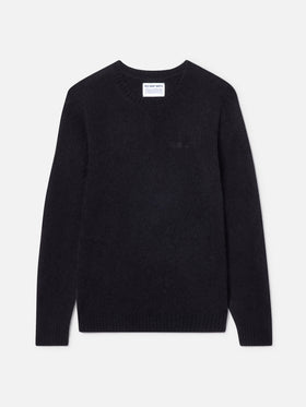 Crewneck sweater Regent in black STRETCH ALPACA