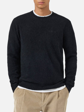 Rundhalspullover Regent in Schwarz STRETCH ALPACA 