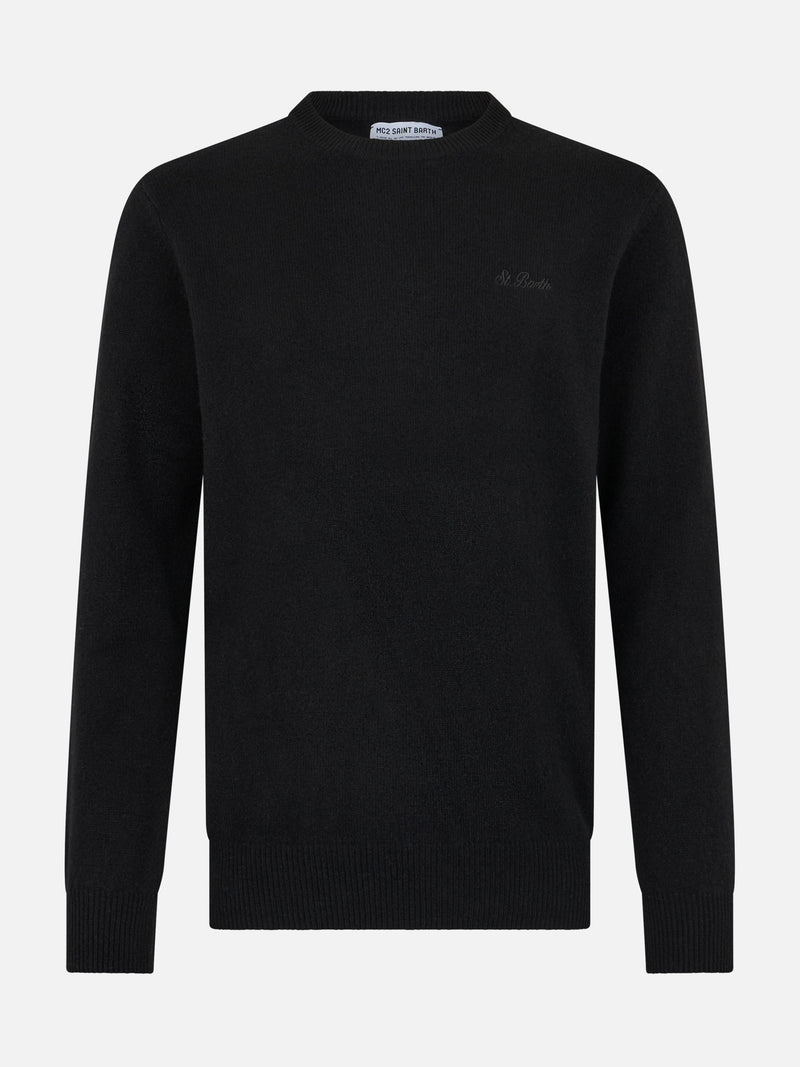 Man black lambswool sweater Regent