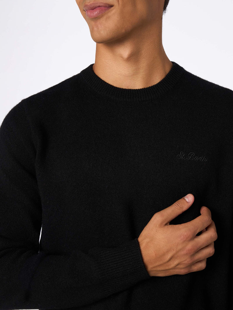 Man black lambswool sweater Regent