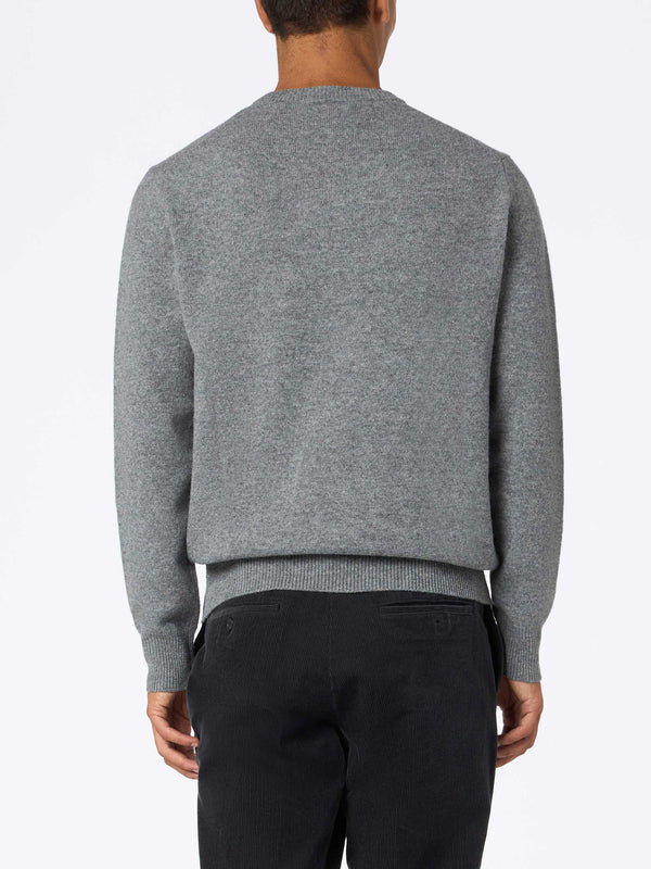 Man mélange grey lambswool sweater Regent