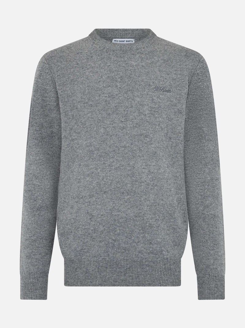 Man mélange grey lambswool sweater Regent