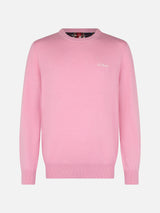 Maglione girocollo in misto cashmere rosa da uomo Regent