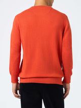 Man orange cashmere blend crewneck sweater Regent