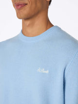 Man light blue lambswool sweater Regent