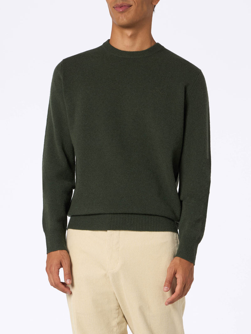 Man military green lambswool sweater Regent