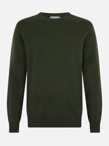 Man military green lambswool sweater Regent